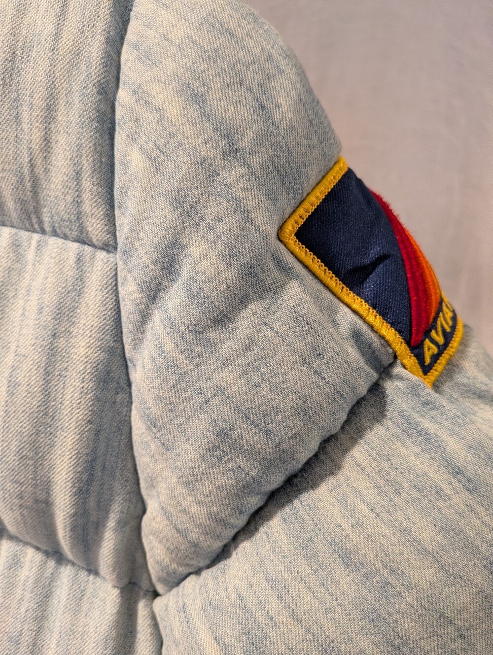 Aviator Nation Vintage Patch Denim Apres Puffer Size S - Picture 7 of 15